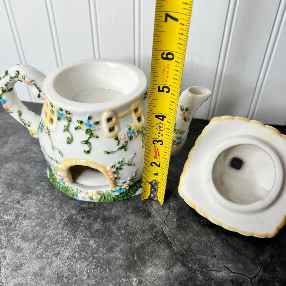 Vintage Ceramic Wax Warmer Cottage Teapot | Cottage Fairy Y2K